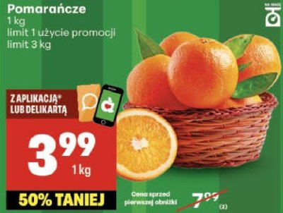 Pomarańcze promocja w Delikatesy Centrum