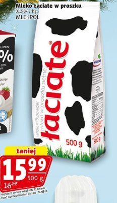 Mleko łaciate w proszku Mlekpol promocja w Prim Market