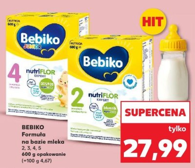 Mleko modyfikowane Bebiko Junior Nutriflor 2, 3, 4, 5 promocja w Kaufland