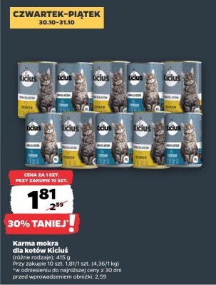 Karma mokra dla kotów różne rodzaje promocja w Netto
