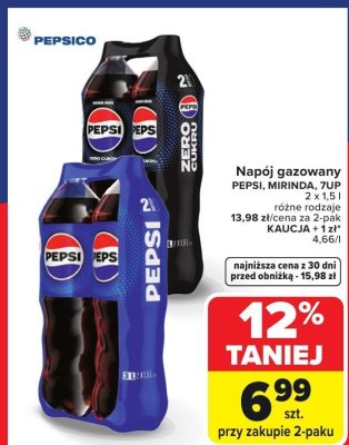 Napój gazowany 2 x 1,5 l różne rodzaje promocja w Carrefour