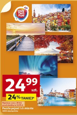 Puzzle pejzaż lub miasta 1000 elementów promocja w Auchan