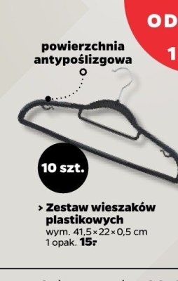 Zestaw wieszaków plastikowych 41.5x22 cm 10 szt. promocja w Netto