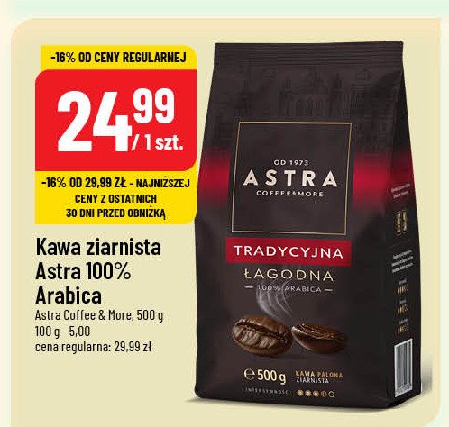 Kawa Astra łagodna 100% arabica Astra caffee promocja