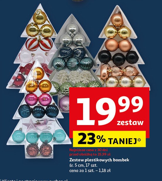 Bombki 5 cm promocja w Auchan