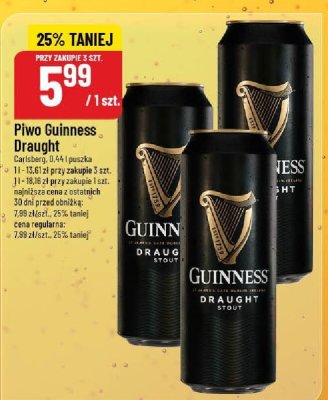 Piwo Guinness Draught Carlsberg 0,44l puszka promocja w POLOmarket