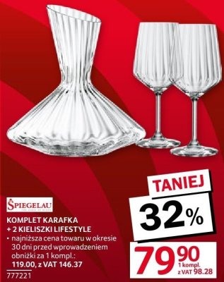 Komplet karafka + kieliszki lifestyle Spiegelau promocja w Selgros