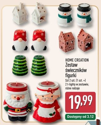 Zestaw świeczników figurki HOME CREATION promocja w Aldi