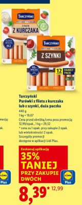 Parówki z fileta z kurczaka Tarczyński promocja w Lidl