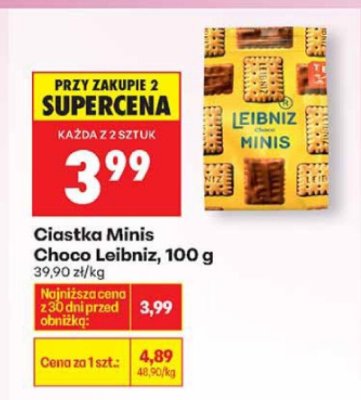 Ciastka Minis Choco Leibniz, 100 g promocja w Biedronka