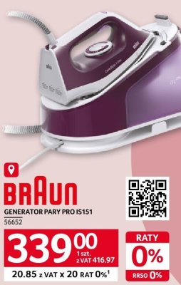 Generator pary Braun Pro IS151 promocja w Selgros