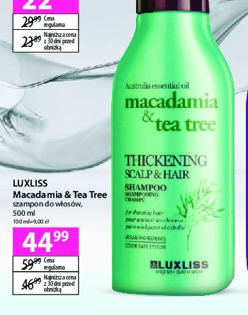 Szampon macadamia & tea tree Luxliss promocja