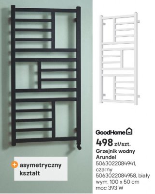 Grzejnik wodny Arundel czarny promocja w Castorama