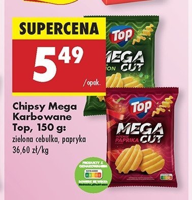 Chipsy mega karbowane papryka Top chips Top (biedronka) promocja