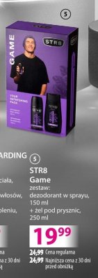 Zestaw kosmetyków STR8 Game dezodorant w sprayu 150ml + żel pod prysznic 250ml promocja w Hebe