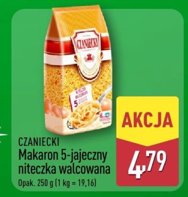 Makaron 5-jajeczny niteczka walcowana CZANIECKI promocja w Aldi