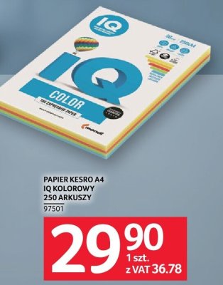 Papier ksero IQ kolorowy A4 250 arkuszy promocja w Selgros