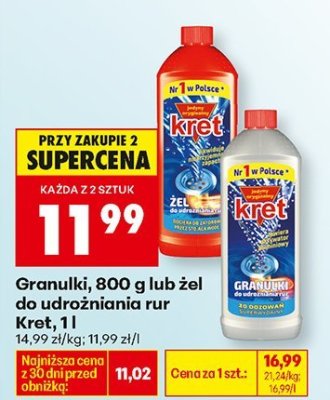 Granulki do udrożniania rur  promocja w Biedronka