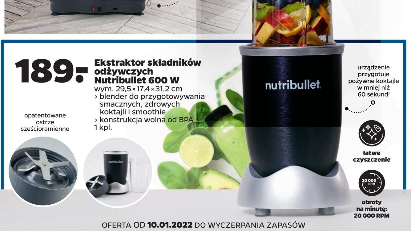 Ekstraktor składników odżywczych retail 600 xxl Nutribullet promocja