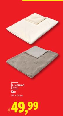 Koc Livarno Home 130x170 cm promocja w Lidl