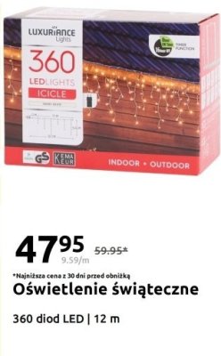 Oświetlenie świąteczne 360 diod LED promocja w Action