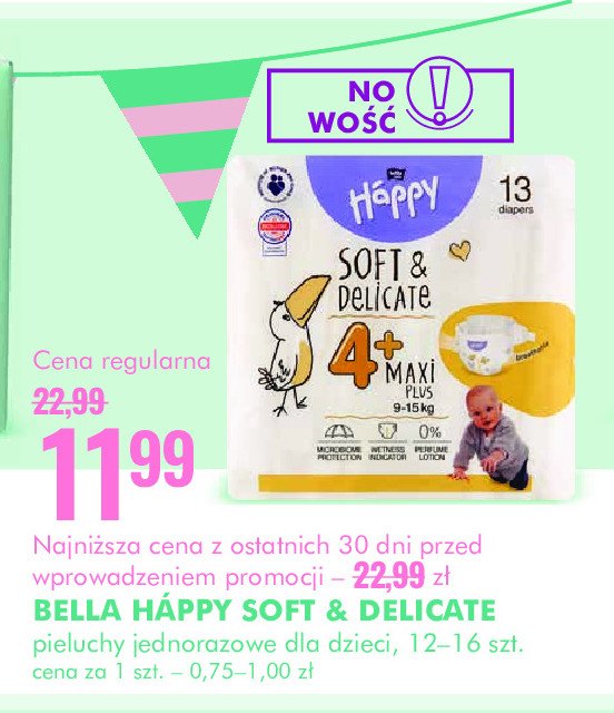 Pieluchy dla dzieci 4+ Bella happy promocja