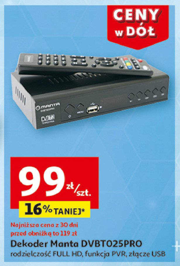 Dekoder dvbt025pro Manta promocja