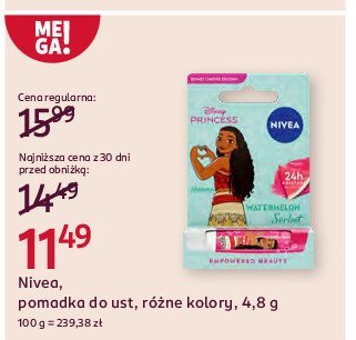 Pomadka disney princess watermelon sorbet Nivea promocja