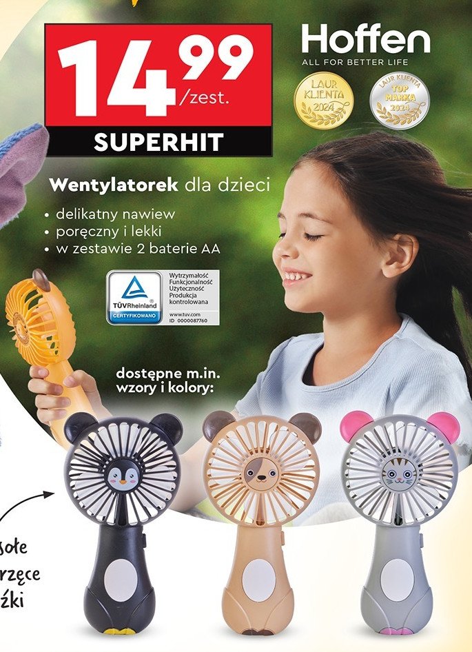 Wentylatorek dla dzieci Hoffen promocja w Biedronka