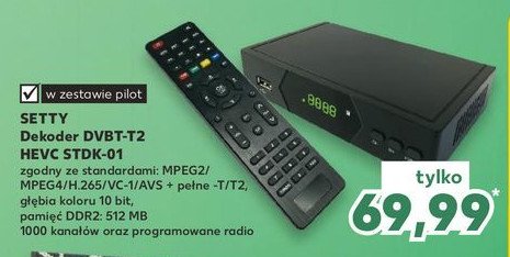 Tuner dvbt-t2 stdk-01 Setty promocja