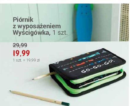 Piórnik z wyposażeniem wyścigówka promocja