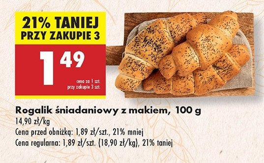 Rogalik śniadaniowy z makiem promocja w Biedronka