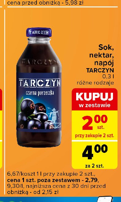 Nektar czarna porzeczka Tarczyn promocja