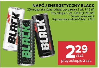 Napój energetyczny Black promocja w Stokrotka