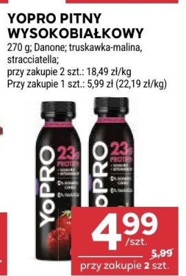 Yopro Pitny Wysokobiałkowy truskawka-malina, stracciatella promocja w Stokrotka