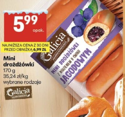 Mini drożdżówki Galicia promocja w Delikatesy Centrum