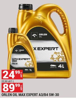 Olej silnikowy Orlen Oil Max Expert A3/B4 5W-30 promocja w Merkury Market