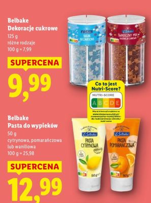 Pasta do wypieków Belbake cytrynowa, pomarańczowa lub waniliowa promocja w Lidl