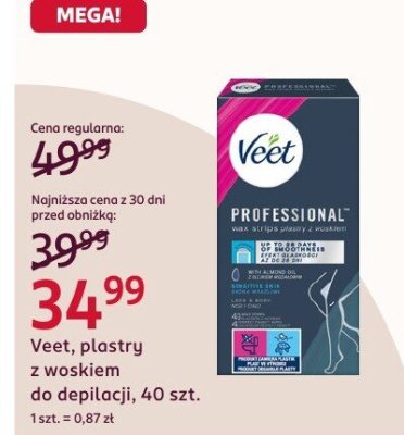 Plastry z woskiem Professional do depilacji, 40 szt. promocja w Rossmann