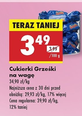 Cukierki w czekoladzie Grześki promocja w Biedronka