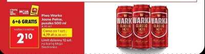 Piwo Warka Jasne Pełne, puszka 500 ml promocja w Biedronka