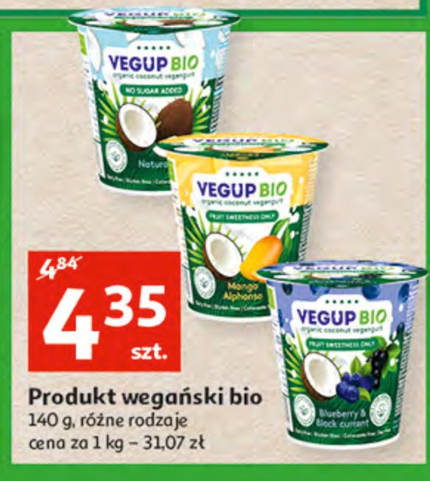 Jogurt kokosowy naturalny Vegup bio promocja