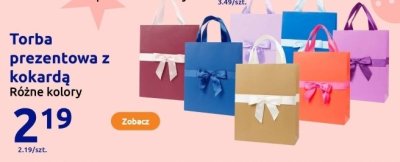 Torba prezentowa z kokardą różne kolory promocja w Action