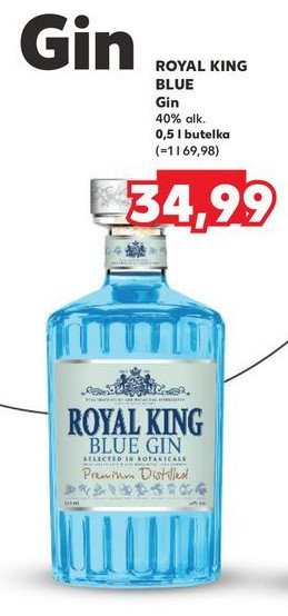 Gin Royal king blue gin promocja