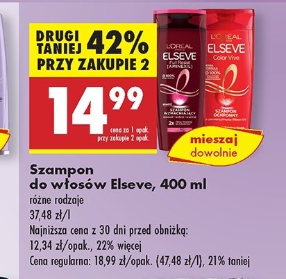 Szampon do włosów wzmacniający L'oreal elseve full resist promocja w Biedronka