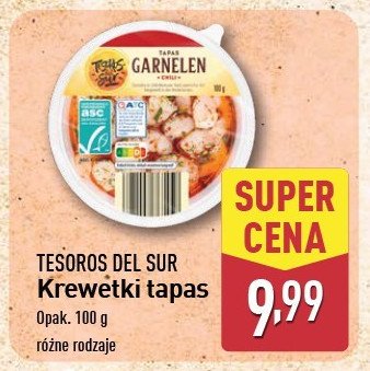 Krewetki tapas TESOROS DEL SUR promocja w Aldi