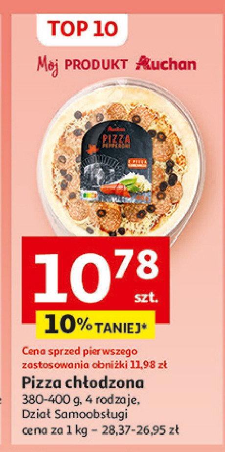 Pizza pepperoni Auchan różnorodne (logo czerwone) promocja