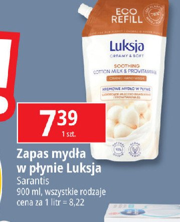 Mydło w płynie cotton milk & provitamin b5 Luksja creamy & soft promocja