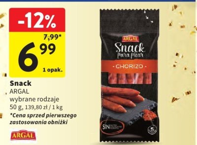 Snack Chorizo ARGAL wybrane rodzaje promocja w Intermarche