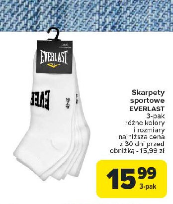 Skarpety sportowe frotte Everlast promocja w Carrefour